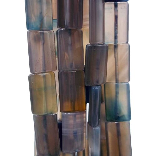 Agata Striata | Agata striata multi color 15.6x10 mm liscia pacco 10 pezzi - 16510mm