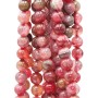 Agata striata rosa verde 10 mm tonda liscia filo 40 cm