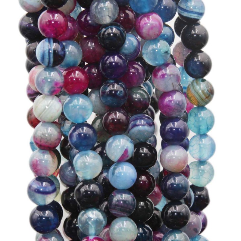 Agata striata viola multicolor 8 mm tonda liscia filo 40 cm - vyoler292 - pietreeminuterie.com Agata striata viola multicolor 8 mm tonda liscia filo 40 cm (vyoler292) - pietreeminuterie.com