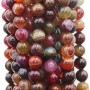 Agata striata viola multicolor marrone 8 mm tonda liscia filo 40 cm