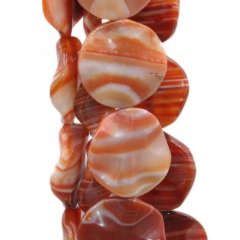 Corniola rossa striata disco ondulato 30 mm 1 pz Corniola rossa striata disco ondulato 30 mm 1 pz