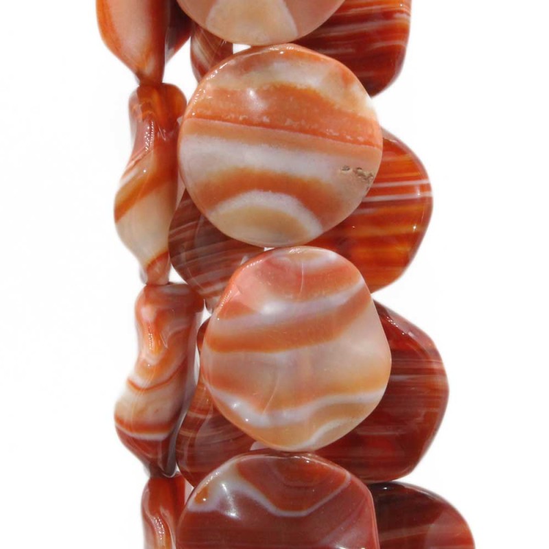 Corniola rossa striata disco ondulato 30 mm 1 pz - red30red - pietreeminuterie.com Corniola rossa striata disco ondulato 30 mm 1 pz (red30red) - pietreeminuterie.com