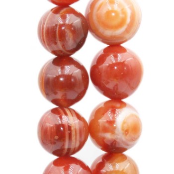 Corniola Rossa striata tonda liscia 18 mm 1 pz Corniola Rossa striata tonda liscia 18 mm 1 pz