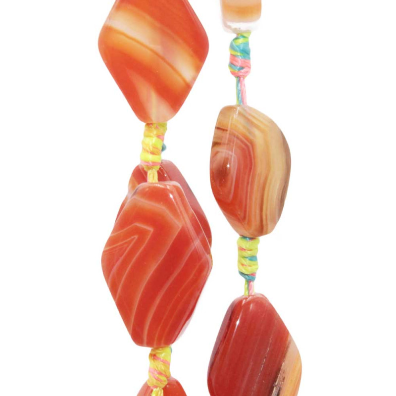 Agata arancio striata rombo 25x16 mm con. 4 pz (st-90n66) - pietreeminuterie.com