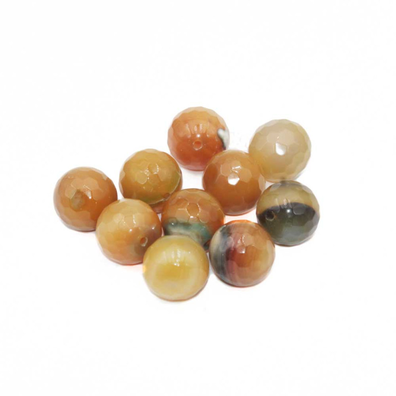 Agata striata gialla riflessi verdi marroni 15 mm conf.10 pz (strivga1) - pietreeminuterie.com