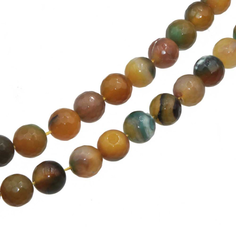 Agata striata gialla verde 11.5 mm tonda sfac. conf. 10 pz (strigi-p11) - pietreeminuterie.com