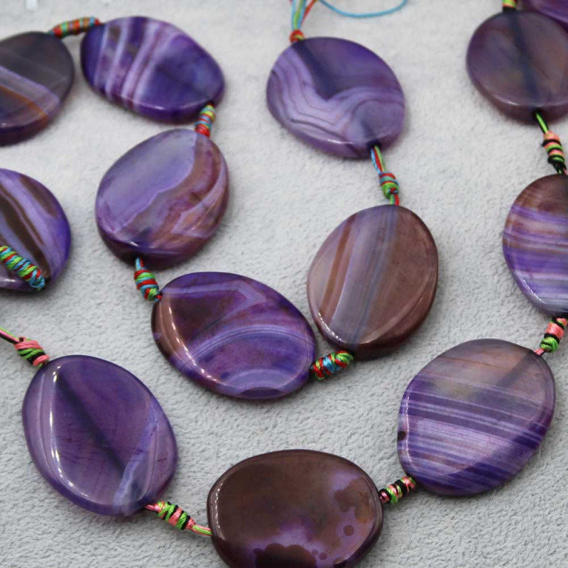 Agata striata piastra viola 40x30 mm liscia 1 pz (stri-pi-06) - pietreeminuterie.com