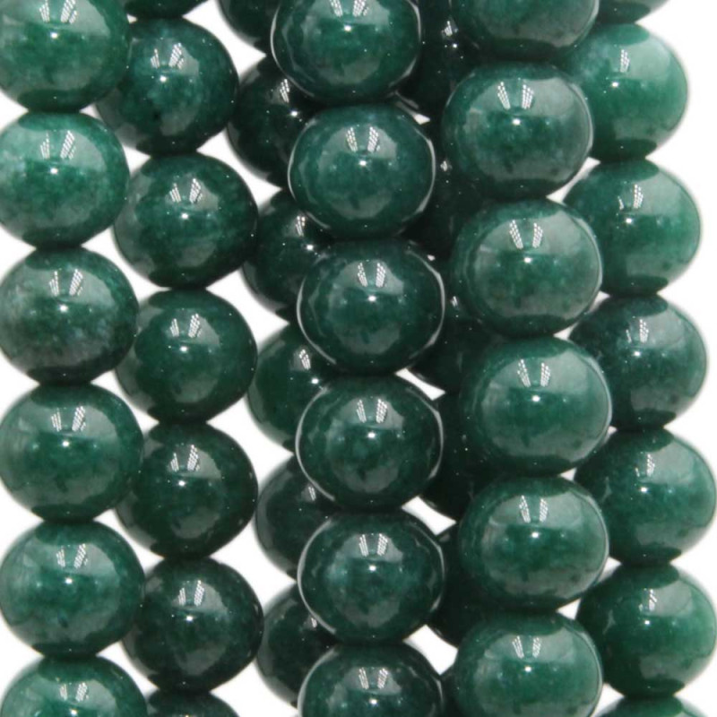 Agata verde tonda liscia 10 mm grado A+ filo 40 cm (10mmverde) - pietreeminuterie.com