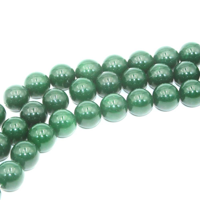 Agata verde tonda liscia 13.5 mm pacco 10 pz (ag-green1) - pietreeminuterie.com