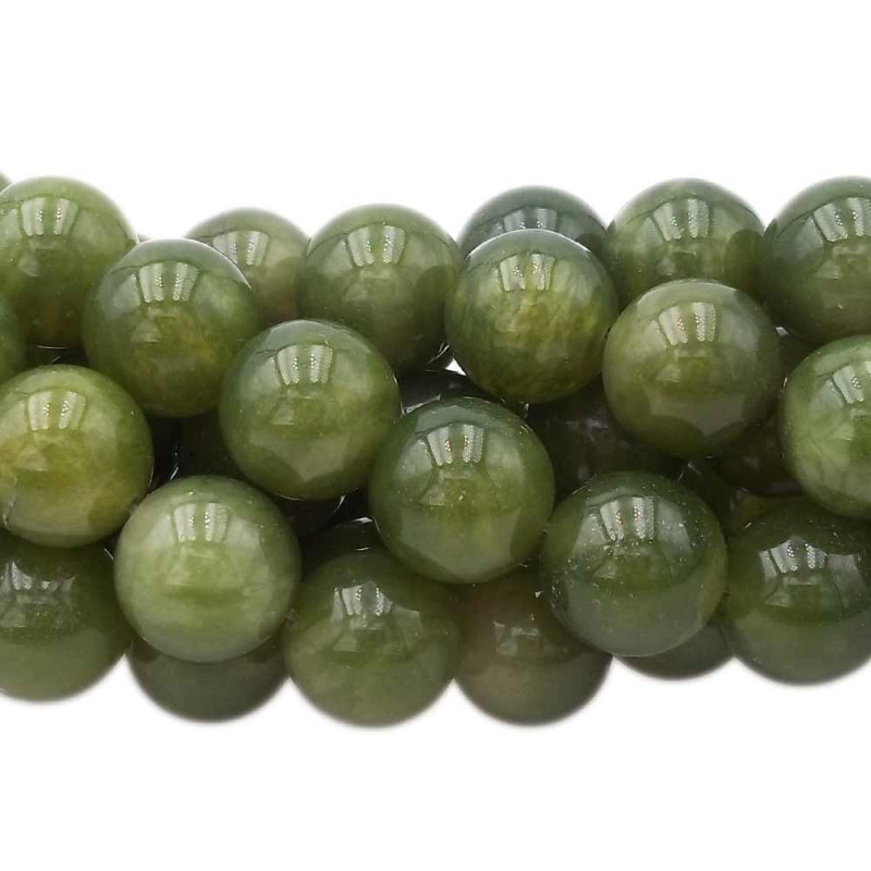 Agata verde tonda liscia 13.9 mm pacco 4 pezzi (Azz3) - pietreeminuterie.com