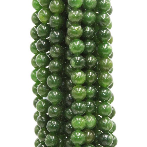 Offerta Pietre Dure Miste | Agata verde oliva 8 mm tonda liscia filo 40 cm - oli8889a