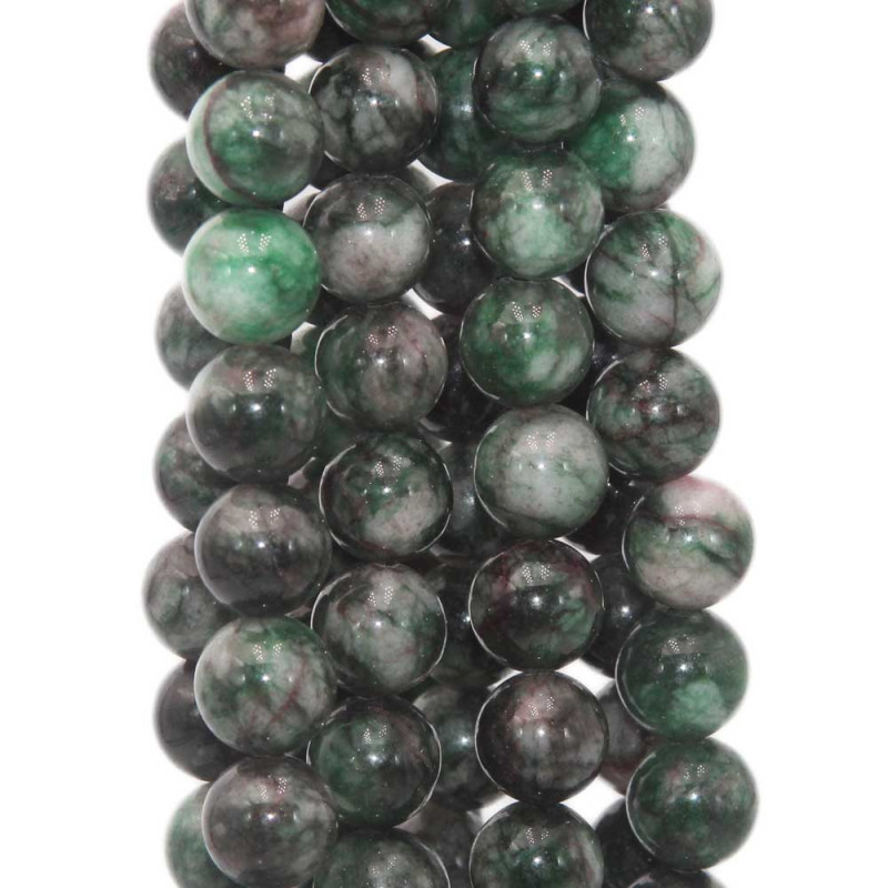 Agata verde muschiata verde 10 mm filo 40 cm (musch889) - pietreeminuterie.com
