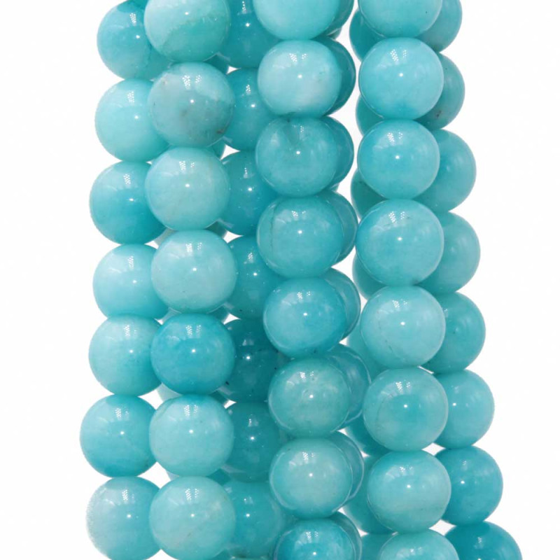 Amazzonite tonda liscia 10 mm filo 40 cm (ama-10mm1) - pietreeminuterie.com