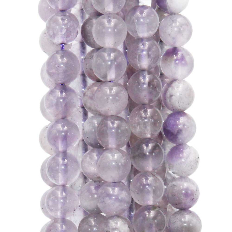 Ametista lavanda tonda liscia 6 mm filo 40 cm (lav-1-6) - pietreeminuterie.com