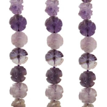 Ametista fiore intagliato a mano 8 mm 1 pz Ametista fiore intagliato a mano 8 mm 1 pz