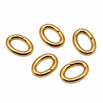 Anellini acciaio ovali oro 3x2x0.5 mm conf. 50 pz
