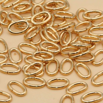 Anellini acciaio ovali oro brillante 4x3 mm 50 pz Anellini acciaio ovali oro brillante 4x3 mm 50 pz