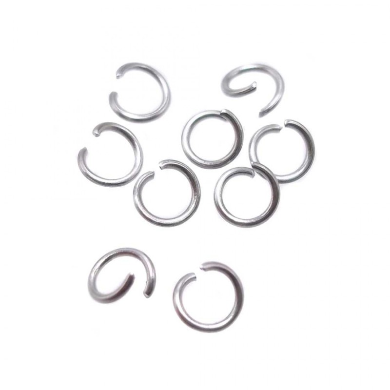 Anellini in acciaio aperti 2x0.4 mm pacco 100 pezzi (204e11) - pietreeminuterie.com