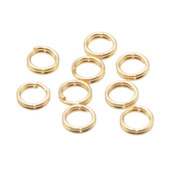 Anellini in acciaio oro brisè 7 mm conf. 30 pz Anellini in acciaio oro brisè 7 mm conf. 30 pz