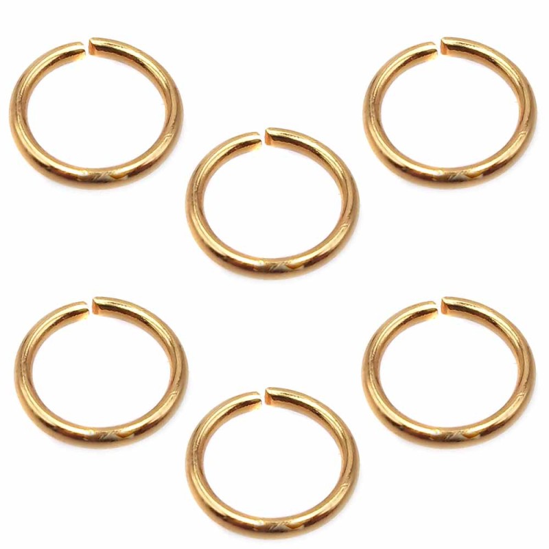 Anellini in acciaio oro lucido 4x06 pacco 50 pezzi (ye04) - pietreeminuterie.com