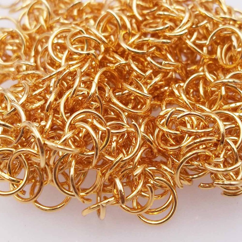 Anellini in acciaio oro lucido 4x06 pacco 50 pezzi (ye04) - pietreeminuterie.com