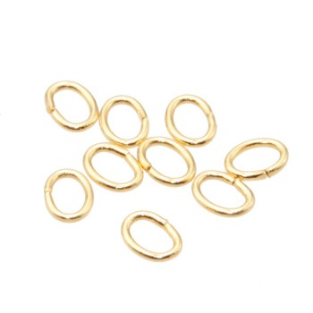 Anellini in acciaio ovali oro 4.5x3 mm conf. 50 pz Anellini in acciaio ovali oro 4.5x3 mm conf. 50 pz