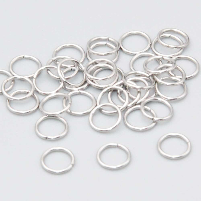 Anellini acciaio taglio speciale 9.5x0.8 mm conf. 100 pz (9mm-1acc) - pietreeminuterie.com