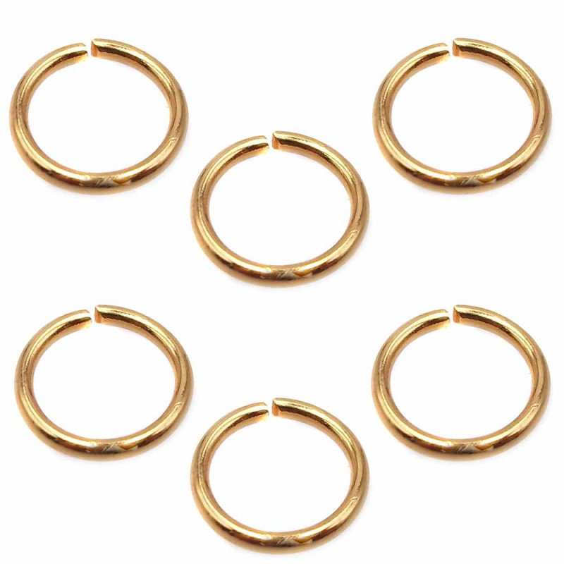 Anellini in acciaio oro 3x0.5 mm conf. 50 pz
