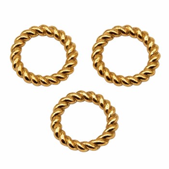 Anellini acciaio chiusi torti oro 9 mm conf. 10 pz Anellini acciaio chiusi torti oro 9 mm conf. 10 pz