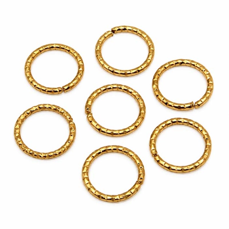 Anellini in acciaio diamantati oro 9x1 mm conf. 10 pz Anellini in acciaio diamantati oro 9x1 mm conf. 10 pz
