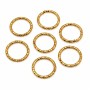 Anellini in acciaio diamantati oro 9x1 mm conf. 10 pz
