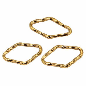 Rombo acciaio oro torto 19x11 mm conf. 2 pz Rombo acciaio oro torto 19x11 mm conf. 2 pz