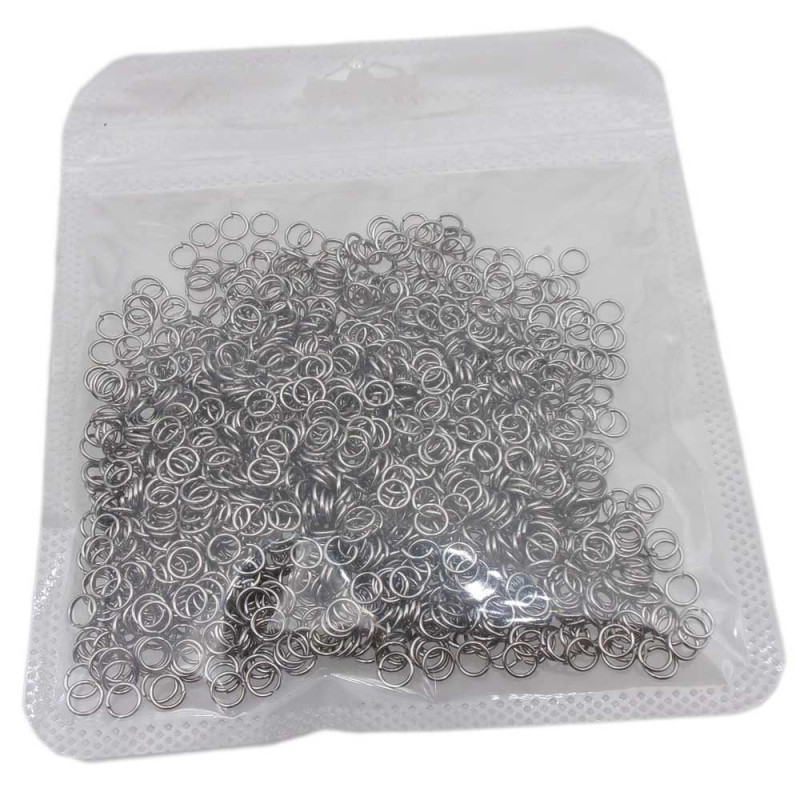 Anellini in acciaio aperti 4x0.6 mm pacco 1000 pz (fr006ing) - pietreeminuterie.com