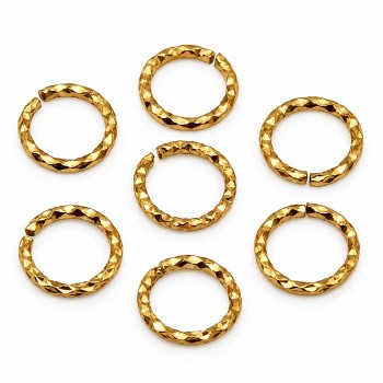 Anellini in acciaio oro diamantati 7x1 mm conf. 20pz