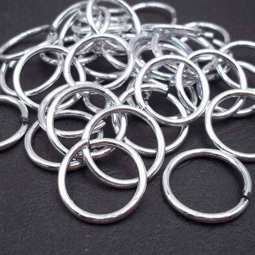 anellini alluminio | Anellini in alluminio argento 21x2 mm pacco 10 pz - az200