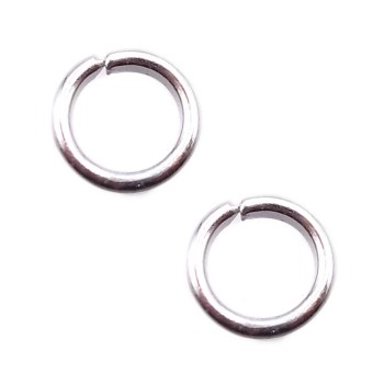 Anellini argentati 8x1.0 mm pacco da 50 pezzi
