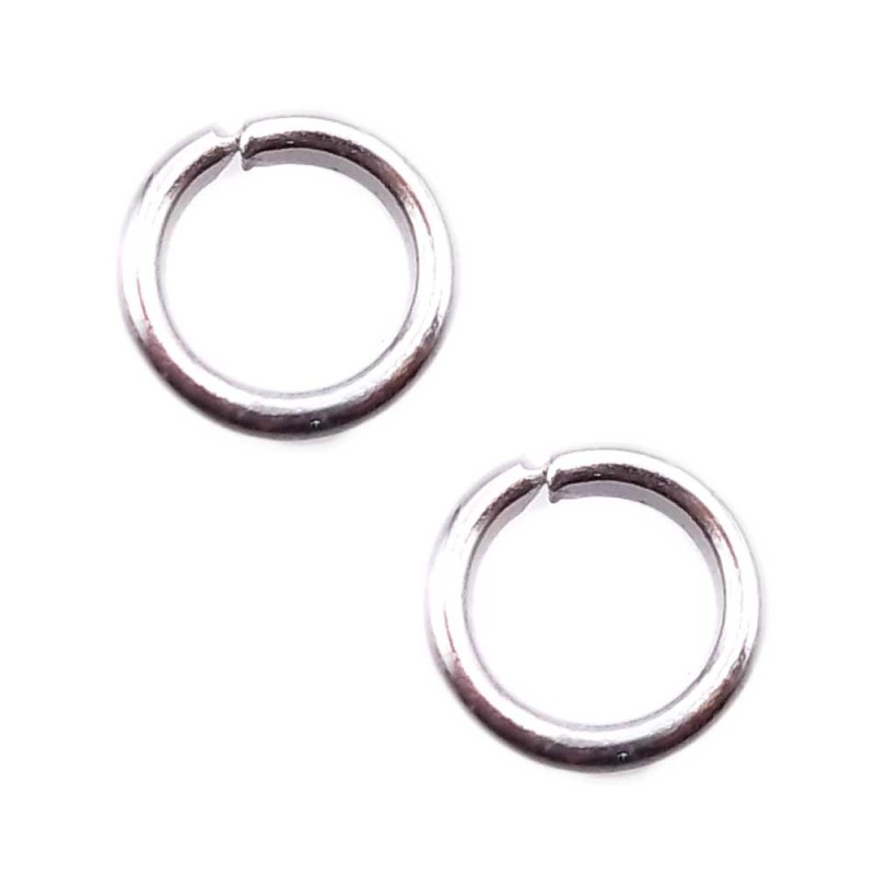 Anellini argentati 8x1.0 mm pacco da 50 pezzi (Ann28sb) - pietreeminuterie.com