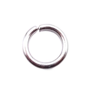 Anellini rodio 8x1 mm pacco 50 pezzi