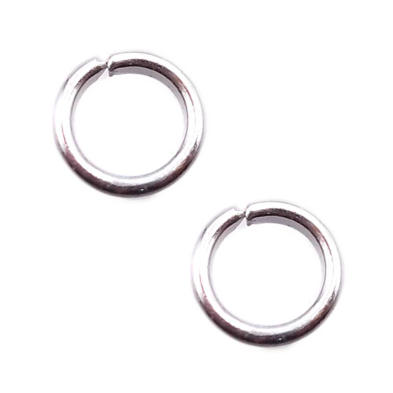 Anellini argentati 8x1.0 mm pacco da 50 pezzi (Ann28sb) - pietreeminuterie.com
