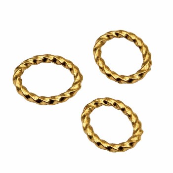 Anellini acciaio chiusi ovali torti oro 13x10 mm conf. 5 pz