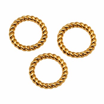 Anellini in acciaio chiusi oro torti 11 mm conf. 5 pz
