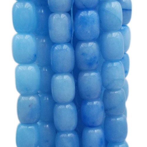 Barilotti in pietra dura | Barilotto agata azzurra 10.4x8.9 mm liscio pacco 10 pezzi - bar77de
