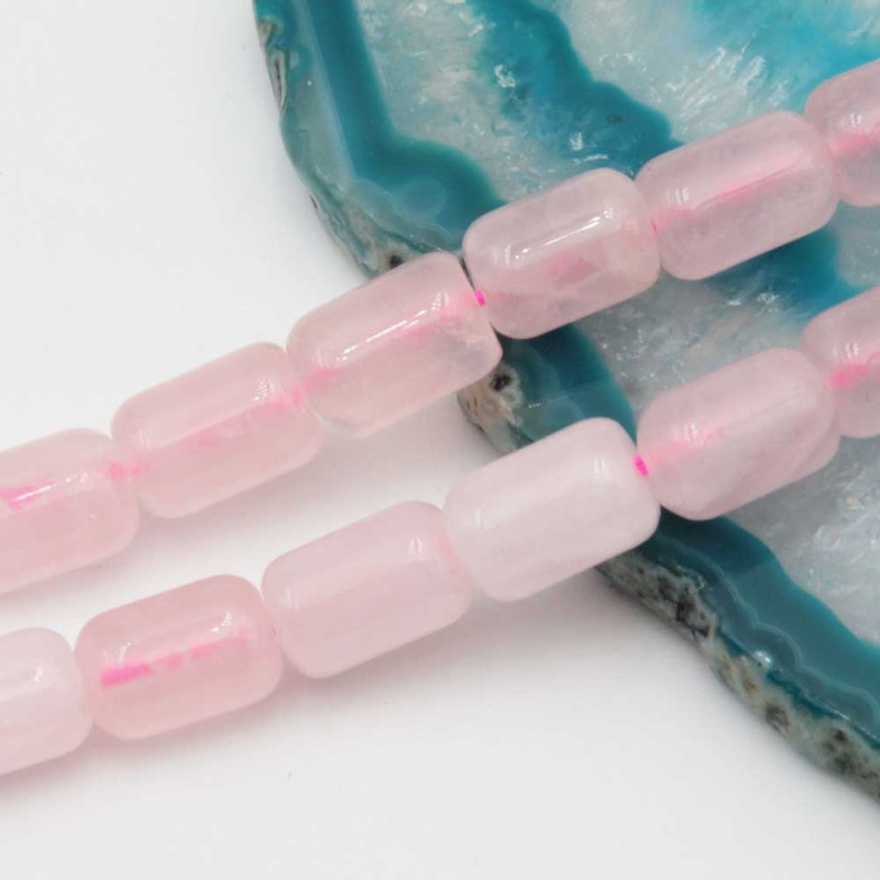 Quarzo rosa barilotto liscio 9x6 mm conf. 10 pz (qq-299) - pietreeminuterie.com