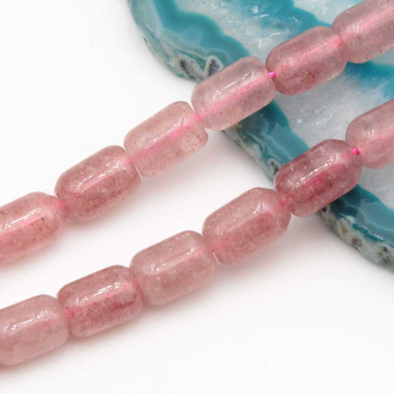 Quarzo rosso barilotto liscio 9x6 mm conf. 10 pz (qq-red1) - pietreeminuterie.com