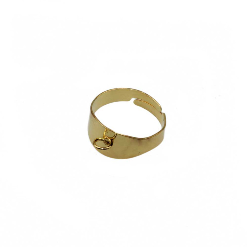 Base anello da riempimento in ottone placcato oro conf. 5 pz (anel-4) - pietreeminuterie.com