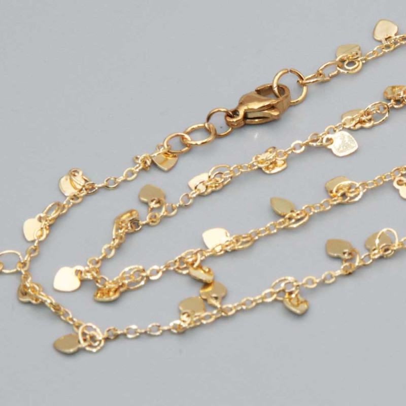 Base collana rame placcata oro 18 kt top quality 60 cm (bas-xx011) - pietreeminuterie.com