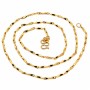 Collana maglia colonna schiacciata 9x1.5 mm rame placcata oro 24kt 1pz