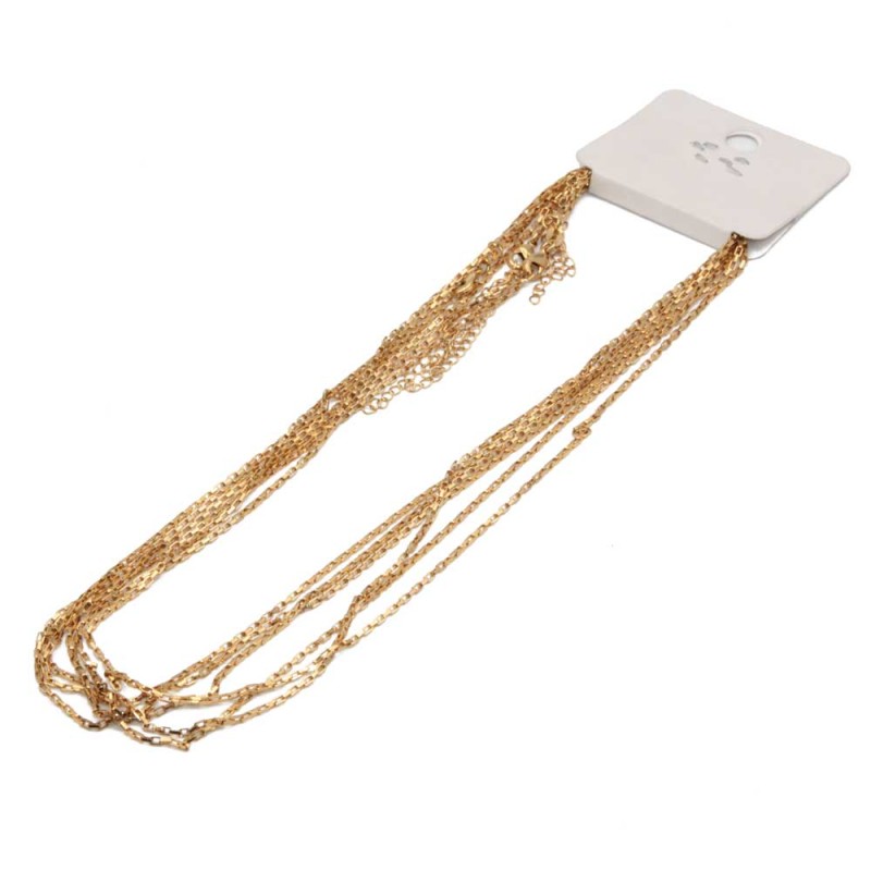 Collana maglia rettangolare placcata oro 24kt conf. 1 pz