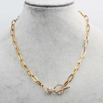 Base collana 39 cm girocollo chiusura preziosa conf. 1 pz