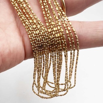 Collana pallini placcata oro 24kt conf. 1 pz Collana pallini placcata oro 24kt conf. 1 pz